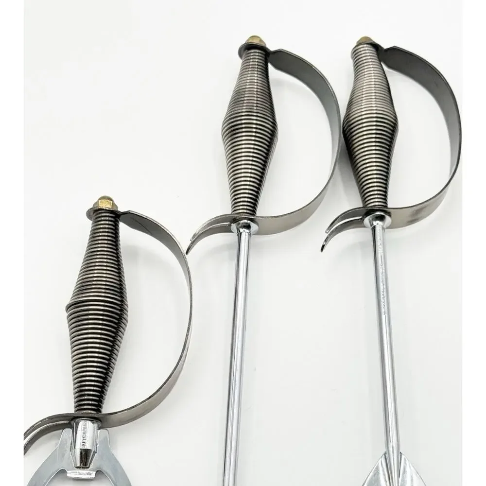 Vtg Royal London Swordsman Bar Tools Set 3 Opener Pick Spoon Japan 1969 Swords